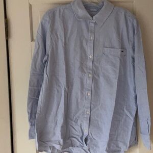 NWT VINEYARD VINES OXFORD SHIRT MARLIN BLUE WHITE STRIPE 12 RELAXED NEW